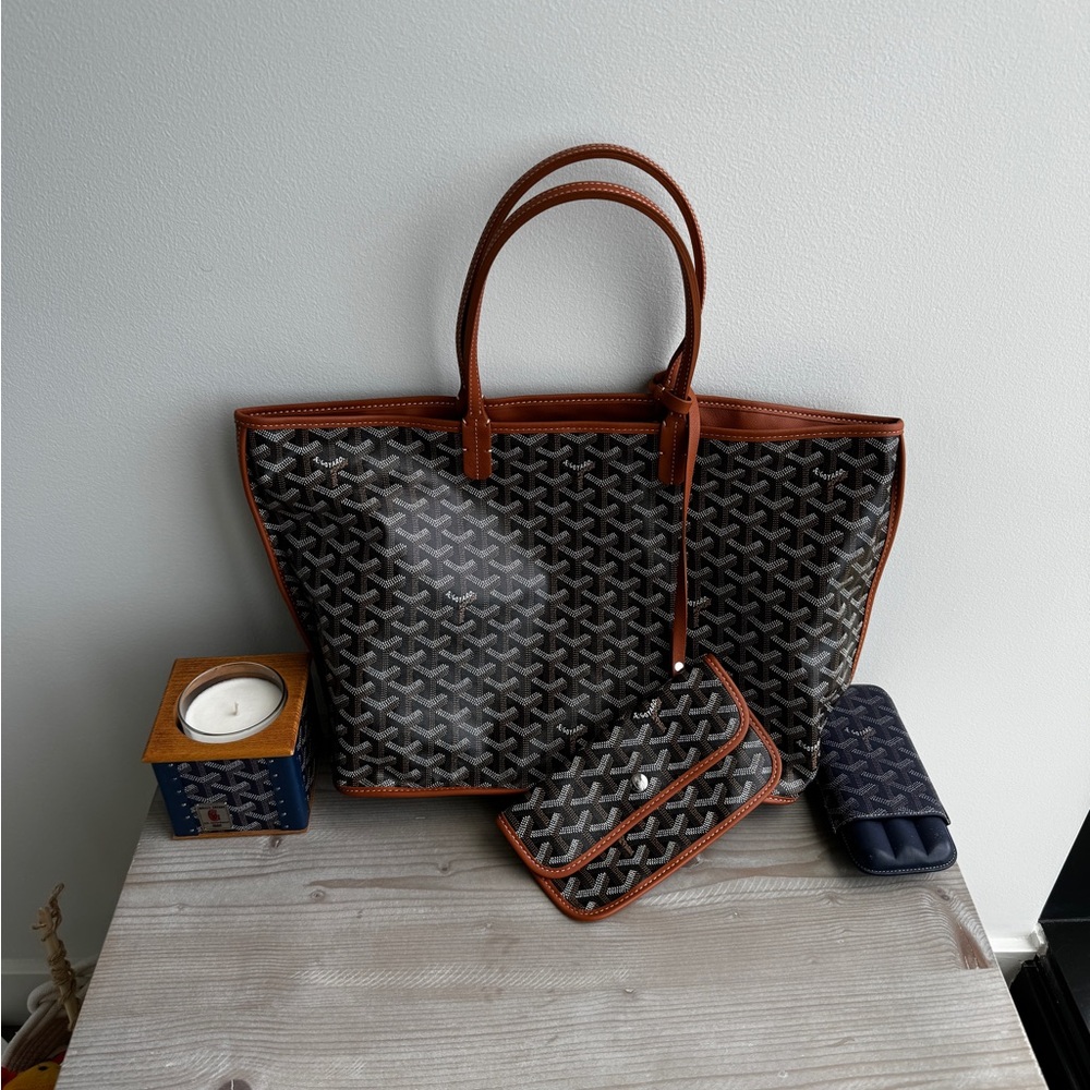 Goyard Anjou Reversible Tote Black/Tan - Brand New